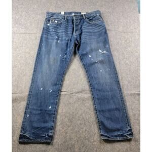 Todd Snyder Slim Fit Paint Destroyed Selvedge Denim Jean Indigo 38x32 NWT